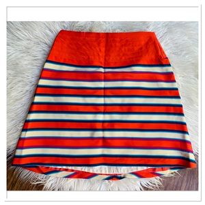 Marc By Marc Jacobs Silk Jacobson Striped Skirt Coral Red Size 10